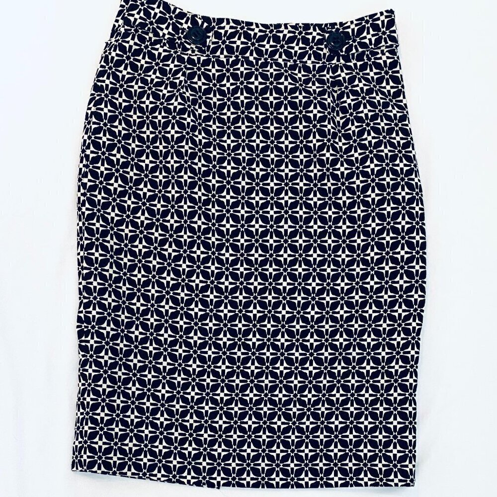Vertigo Paris black white graphic print pencil skirt Women's Extra Small office